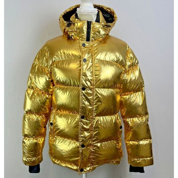 TNA Jackets & Blazers - TNA Metallic Gold Puffer Jacket